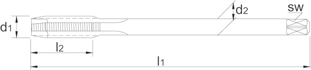 PHANTOM HP2 UNI HSS-E PM MACHINETAP DIN 376 METRISCH. HARDLUBE VOOR DOORLOPENDE GATEN M16
