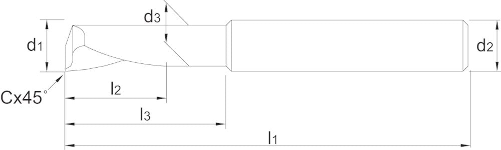 PHANTOM HSS-E EENSNIJDERFREES ALUMINIUM 8X14MM