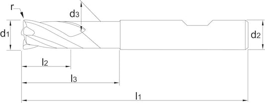 PHANTOM HP2 UNI VHM VARI-FREES. 4-SNIJDER 2XD/3XD ALCRN. SNIJKANTRADIUS 5X10X15MM R1