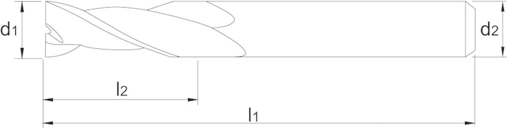 PHANTOM HSS-E PRECISIE SCHACHTFREES. 2-SNIJDER TYPE N 4X12MM