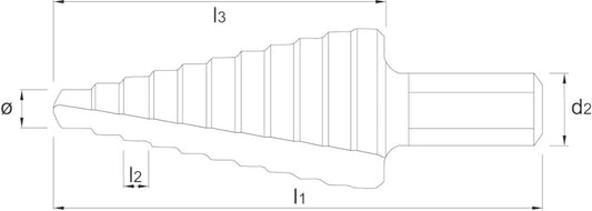 Phantom HSS Getrapte plaatboor stoomontlaten 8-34 mm