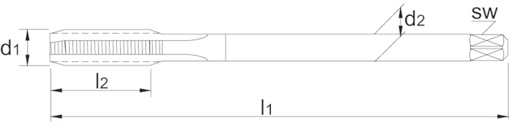 PHANTOM HSS-E MACHINETAP DIN 374 UNEF VOOR DOORLOPENDE GATEN 5/8"-24