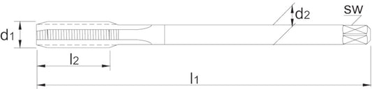 PHANTOM HSS-E MACHINETAP DIN 374 UNEF VOOR DOORLOPENDE GATEN 5/8"-24