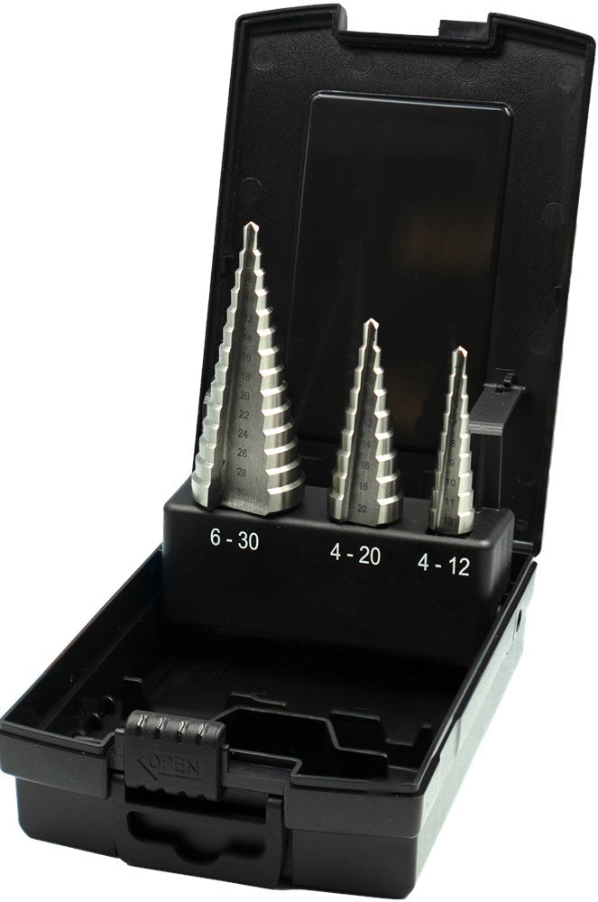 IT ECO PRO HSS SET GETRAPTE PLAATBOREN 44.090. BLANK GESLEPEN UITVOERING 4-30 MM