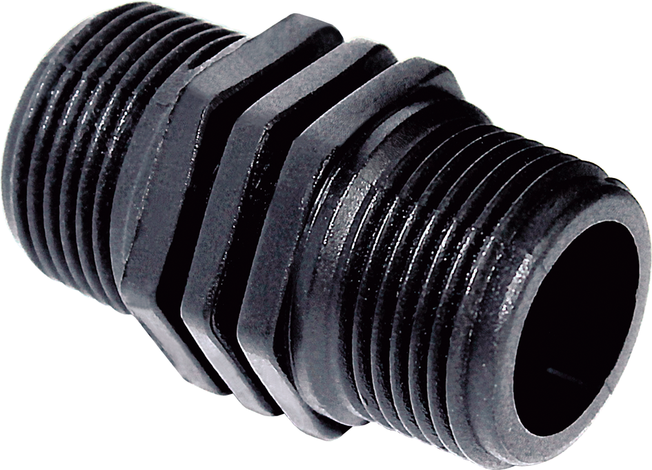 PP DUBBELE NIPPEL 1/2"