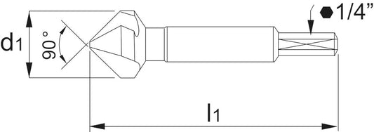 INTERNATIONAL TOOLS ECO HSS VERZINKBOOR 90°. 3 SNIJKANTEN. BITOPNAME. 8.3 MM