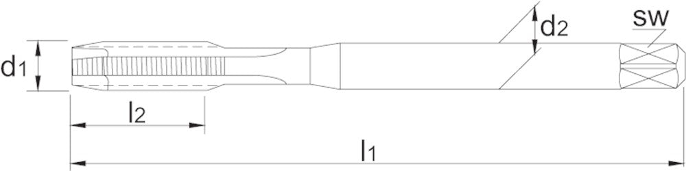 INTERNATIONAL TOOLS ECO PRO HSS-E MACHINETAP DIN 371 METRISCH. TIN VOOR DOORLOPENDE GATEN M4