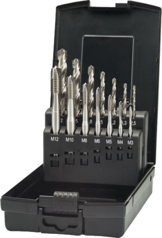 TAPSET VOOR M4 TOT M10. BOREN. TAPPEN EN VERZINKFREZEN