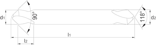 PHANTOM HSS-E NC DUO-CENTREERBOOR ISO 10898 ALCRN-X. 90° 6.0 MM