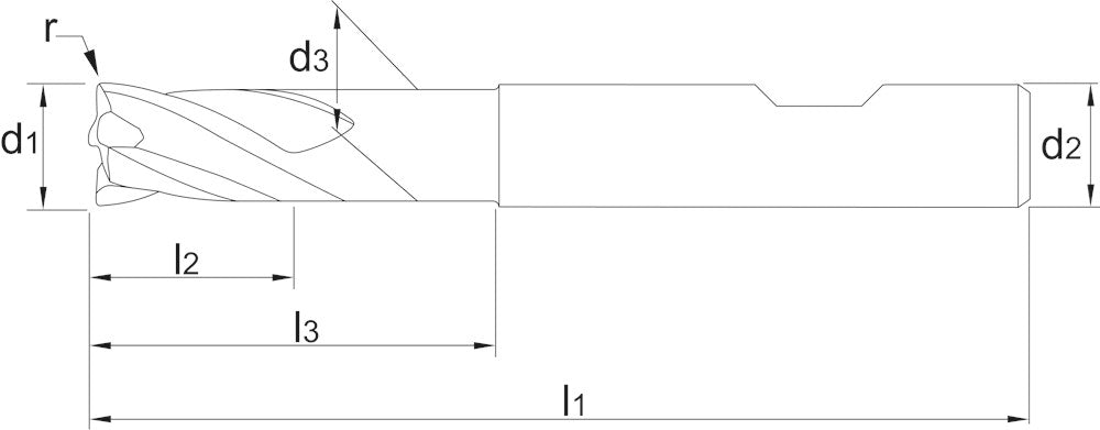 PHANTOM HP2 UNI VHM VARI-FREES. 4-SNIJDER 2XD/3XD ALCRN. SNIJKANTRADIUS 5X10X15MM R1