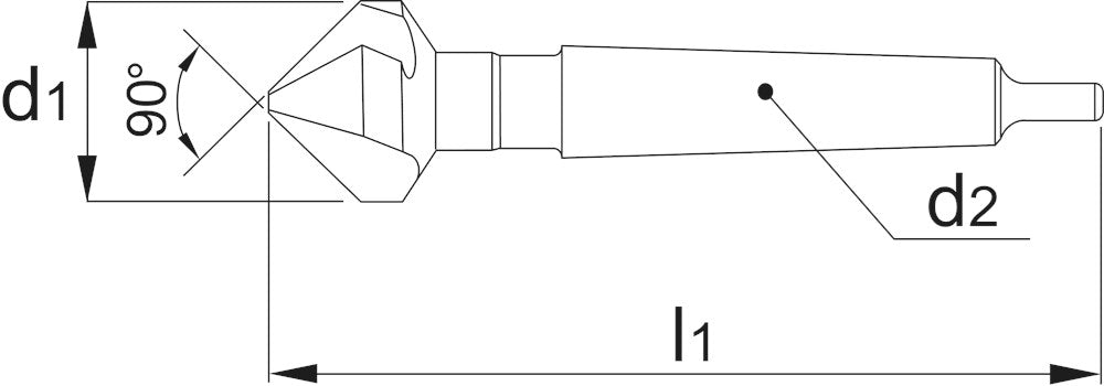 PHANTOM HSS-E VERZINKBOOR DIN 335-D 90°. 3 SNIJKANTEN. MK 4 80MM