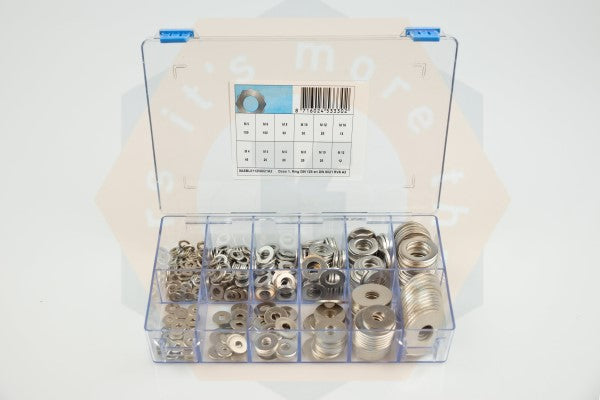 ASSORTIMENTSDOOS RINGEN DIN 125 + DIN 9021 RVS
