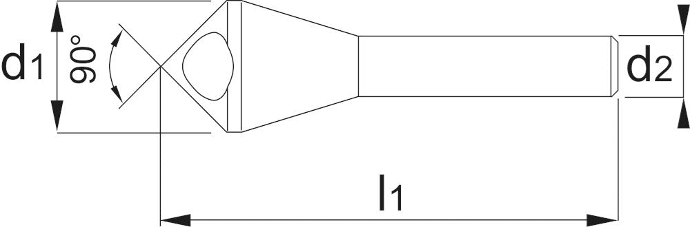 PHANTOM HSS-E VERZINKBOOR 90°. SCHUIN GAT 20MM
