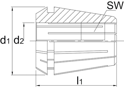 PHANTOM DIN 6499-A SPANTANG ER 25G 430G. VOOR TAPPEN. 15 µM 9 MM