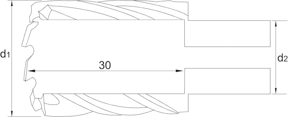 PHANTOM HSS-EX KERNBOOR TIALN. SNIJDIEPTE 30 MM 20 MM