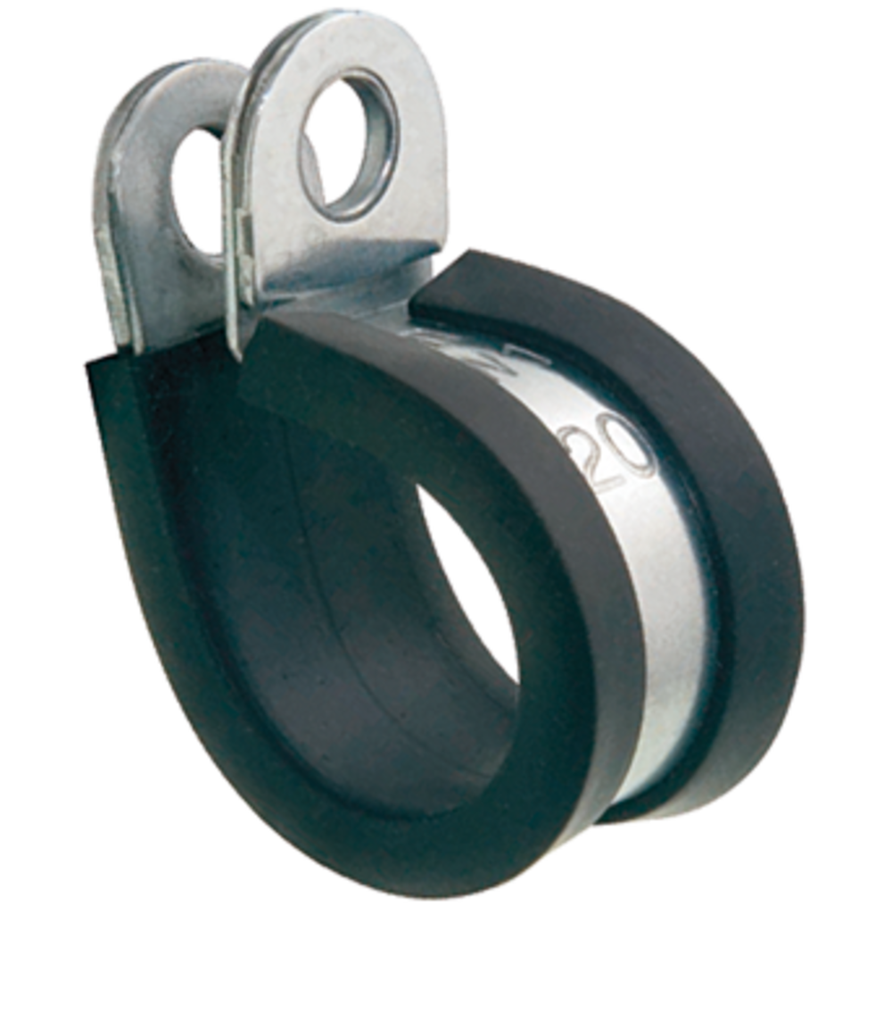 LEIDINGKLEM VERZINKT MET RUBBER INLAGE - 8 MM (DOOS - 100 STUKS)