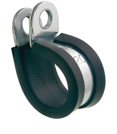 LEIDINGKLEM VERZINKT MET RUBBER INLAGE - 8 MM (DOOS - 100 STUKS)